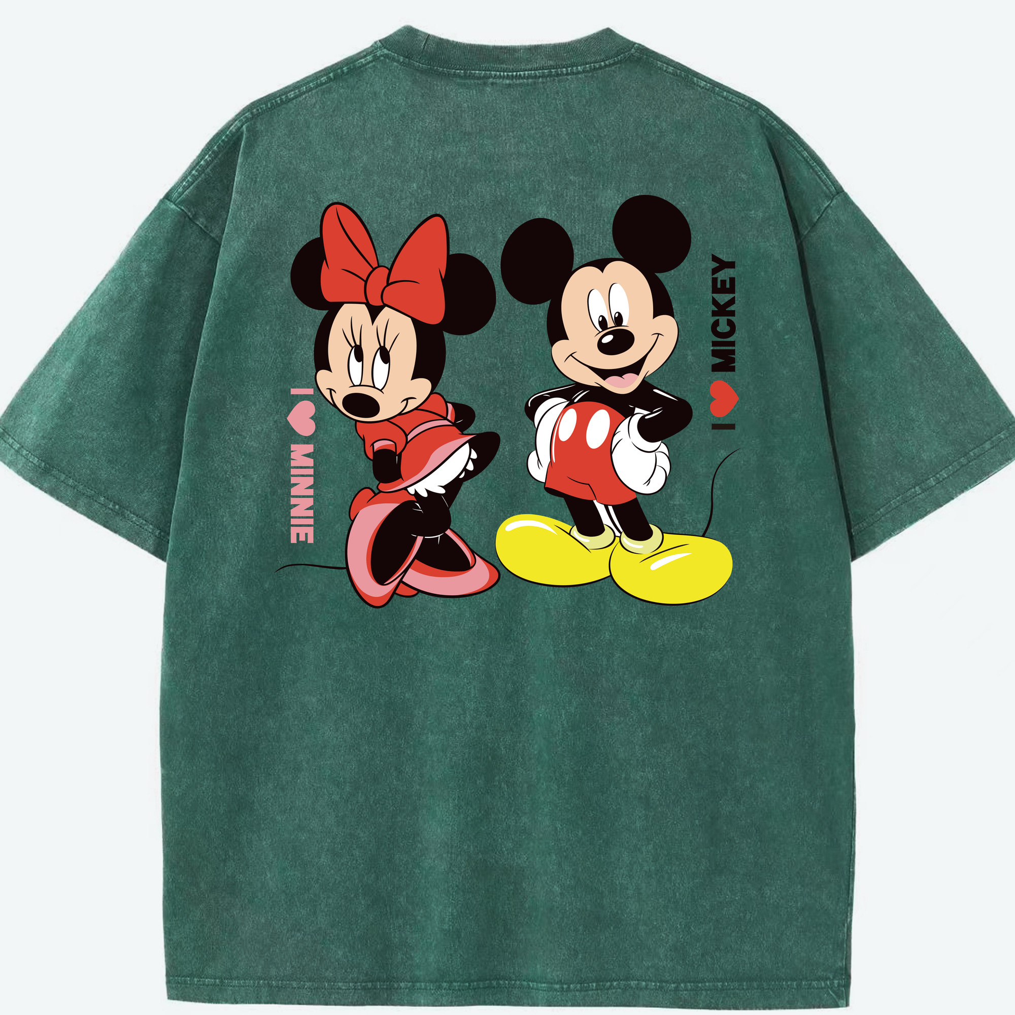 （画像用） ミッキーマウス Mickey Mouse 綿100% ヴィンテージ風 半袖Tシャツ（背面プリント）